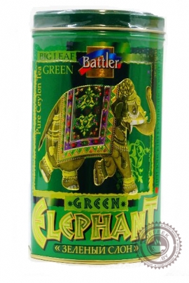 Чай BATTLER "Green Elephant" 200г ж/б зеленый крупнолистовой ОРА