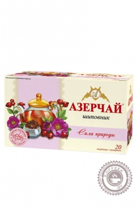 Чай "Азерчай" Сила Природы, с шиповником 20 пак