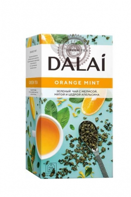 Чай DALAI "Orange Mint" зеленый ( с цитрусовыми ) 25 пакетов