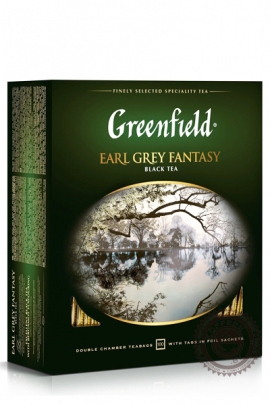 Чай GREENFIELD "Earl Grey Fantasy" (с бергамотом) 100 пак чёрный