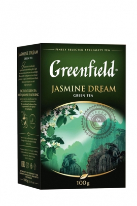 Чай GREENFIELD "Jasmin dream" (с жасмином) 100г зелёный крупнолистовой