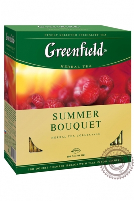 Чай GREENFIELD "Summer Bouquet" (с малиной) 100 пакетов фруктовый