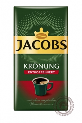 Кофе JACOBS "Entkoffeiniert" без кофеина, молотый 500г