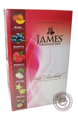 Чай James & Grandfather "Fruity Assortment " черный 60 пакетов с фруктами 120 г