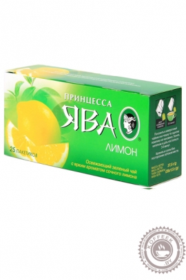 Чай ПРИНЦЕССА ЯВА "Лимон" 25 пакетов зелёный