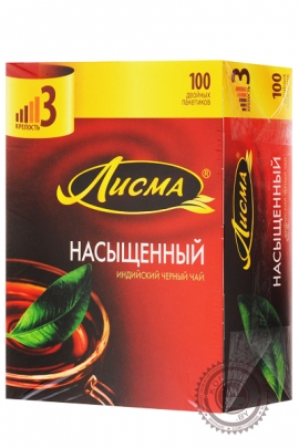 Чай Лисма "Насыщенный" черный в пакетиках, 100 шт
