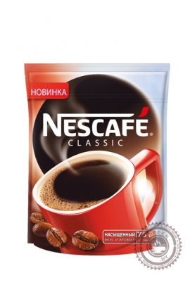 Кофе Nescafe "Classic" 75г растворимый с добавлением молотого