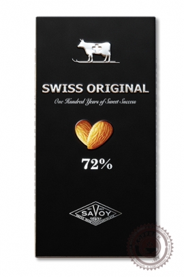 Шоколад SWISS ORIGINAL, горький с миндалем 100 г