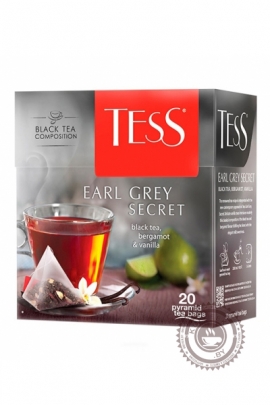 Чай TESS "Earl Grey Secret" (бергамот) черный 20 пирамидок