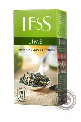 Чай TESS "Lime" (лимон+шиповник) 25 пак зелёный