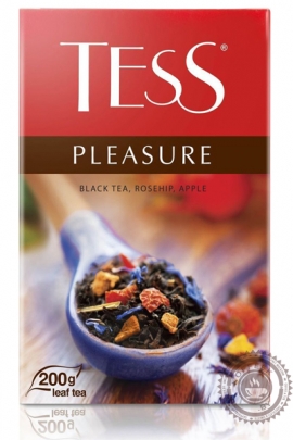 Чай TESS "Pleasure" (шиповник+яблоко+тропические фрукты) 200г чёрный