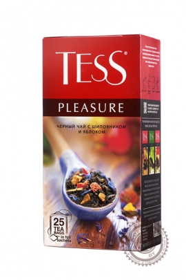 Чай TESS "Pleasure" (шиповник+яблоко+тропические фрукты) 25 пак чёрный
