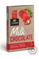 Шоколад ТОМЕР молочный (33%) с клубникой 90г