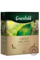 Чай GREENFIELD "Green Melissa" (мелисса+мята) 100 пак зелёный