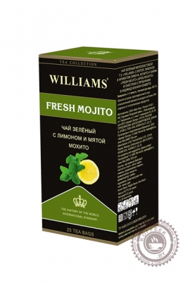 Чай Williams "Fresh Mojito" зеленый с лимоном и мятой, 25 пакетов