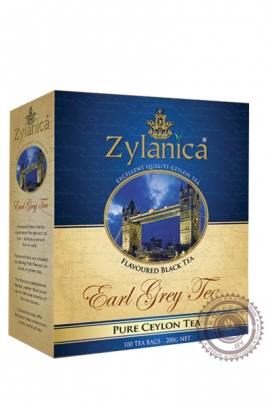 Чай "Zylanica" Earl Grey черный c бергамотом 100 пакетов, 200 г