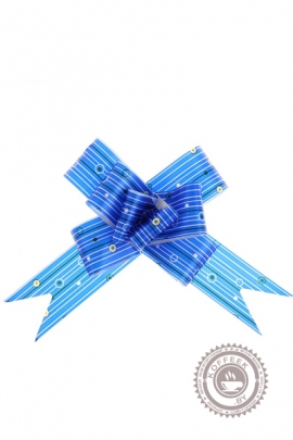 Бант-бабочка №3 "Капли дождя", цвет синий